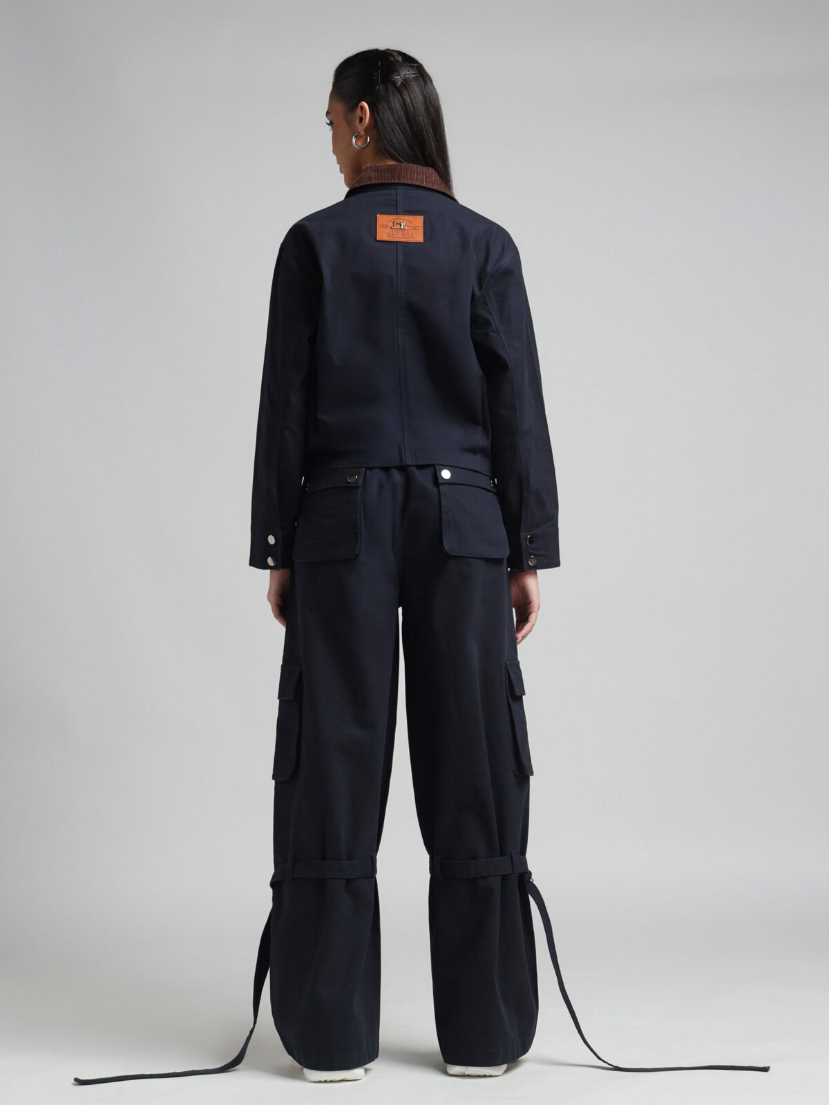 Cropped  Jacket With Corduroy Collars