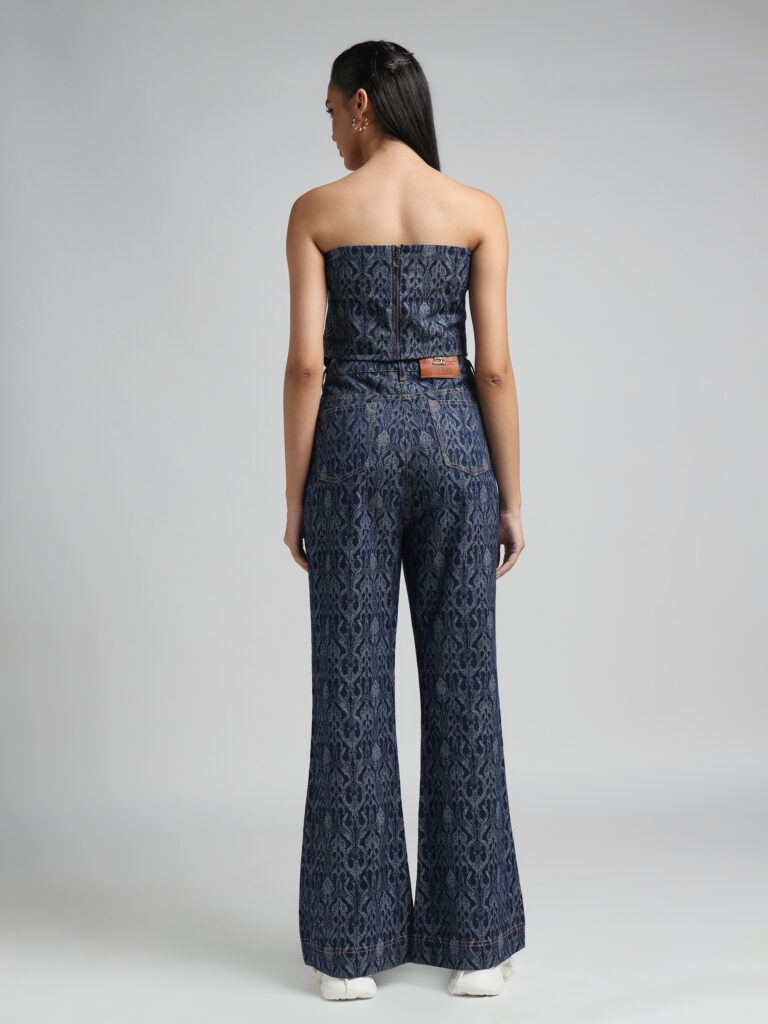 Button Down High Waist Bell Bottom Jeans