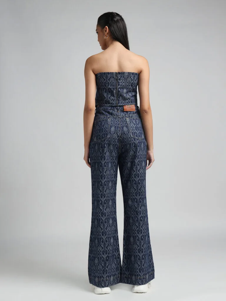 Button Down High Waist Bell Bottom Jeans