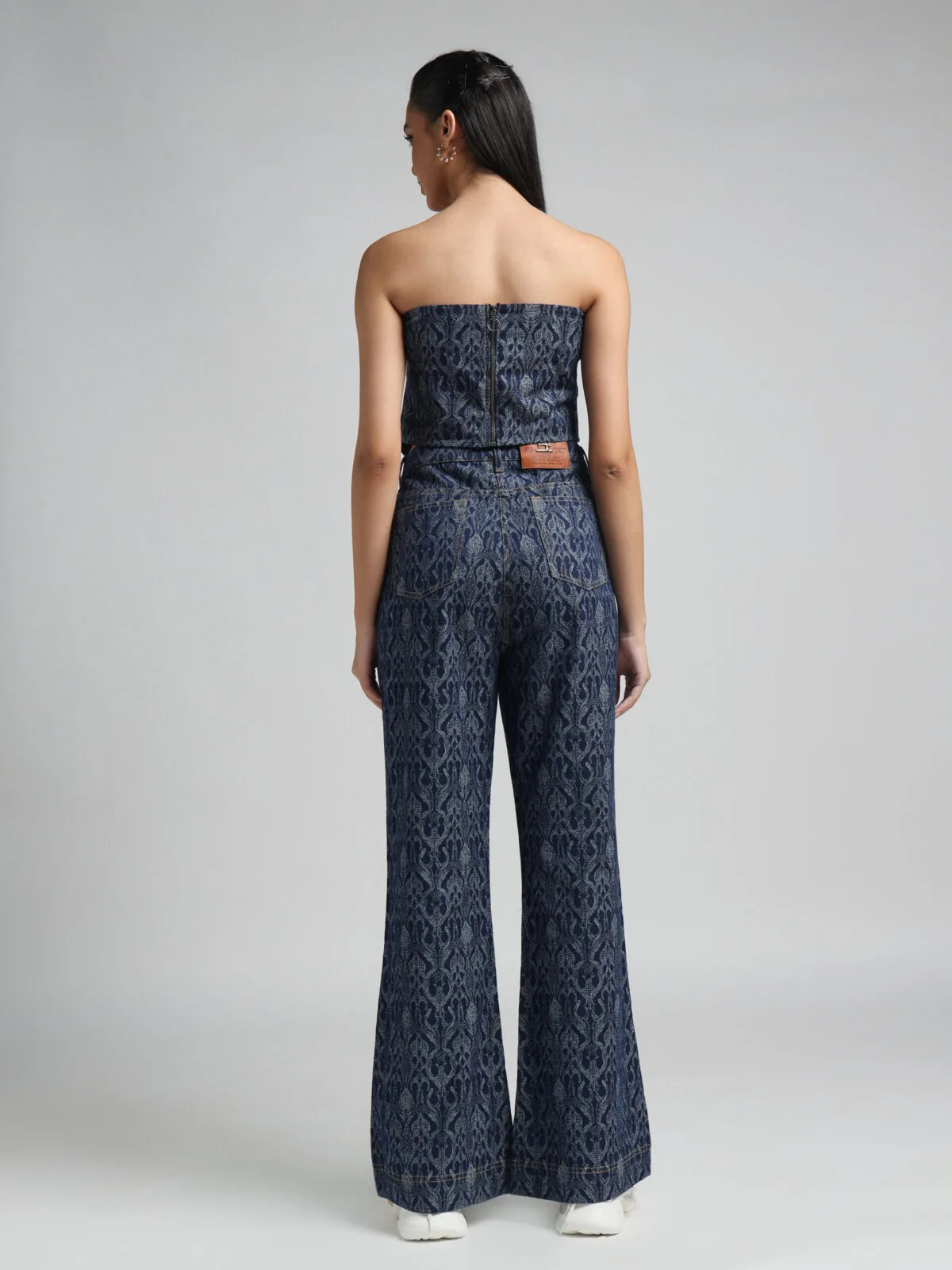 Button Down High Waist Bell Bottom Jeans